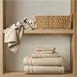 Olliix Comfort Spaces 12-Piece Cotton Bath Towel in Beige