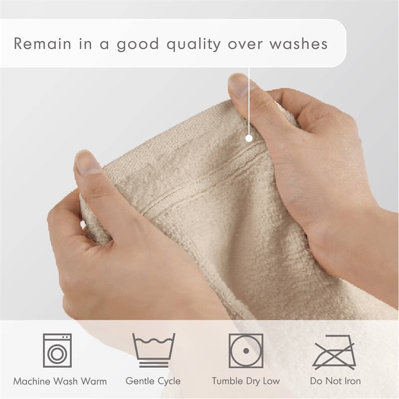 Olliix Comfort Spaces 12-Piece Cotton Bath Towel in Beige