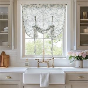 Olliix Madison Park 42x63&quot Polyester/Linen Valance in Blue