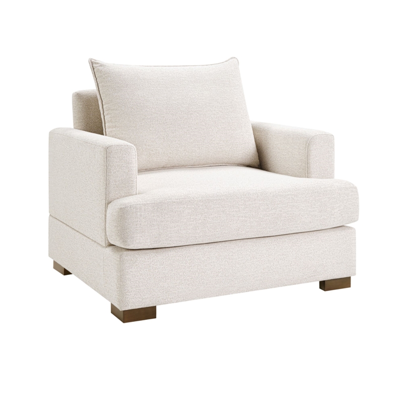 Olliix Madison Park One Size Wood Accent Chair in Beige