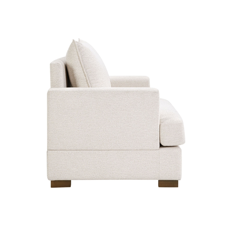 Olliix Madison Park One Size Wood Accent Chair in Beige