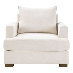 Olliix Madison Park One Size Wood Accent Chair in Beige