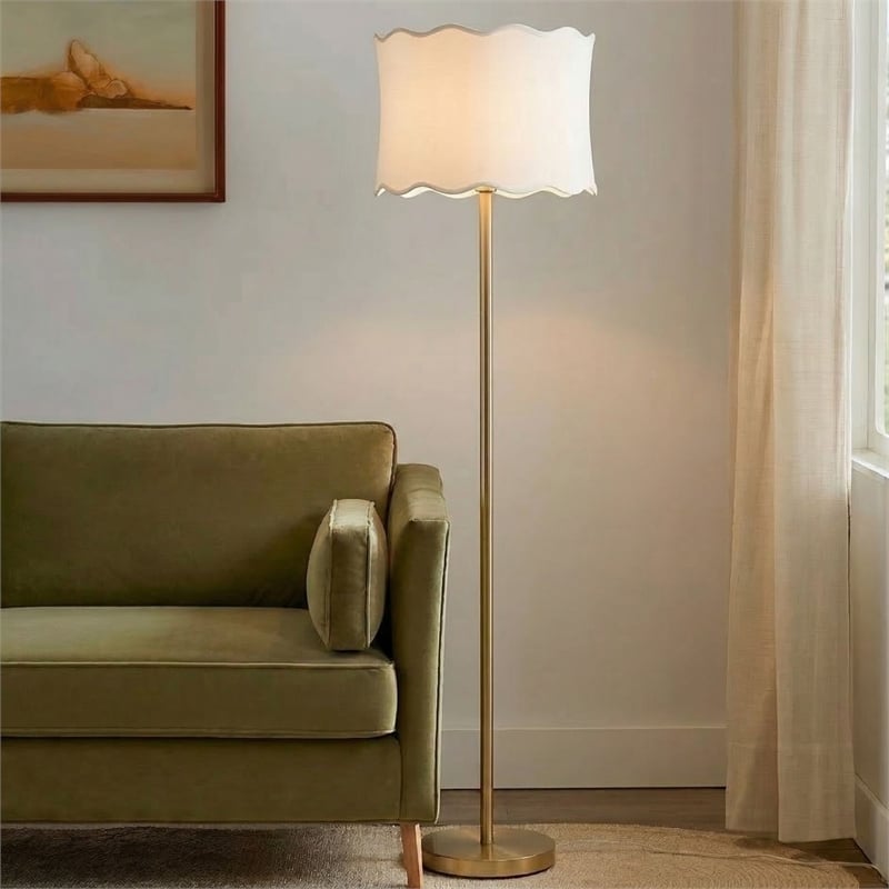 Olliix INK+IVY One Size Iron/Polyester Floor Lamps in White