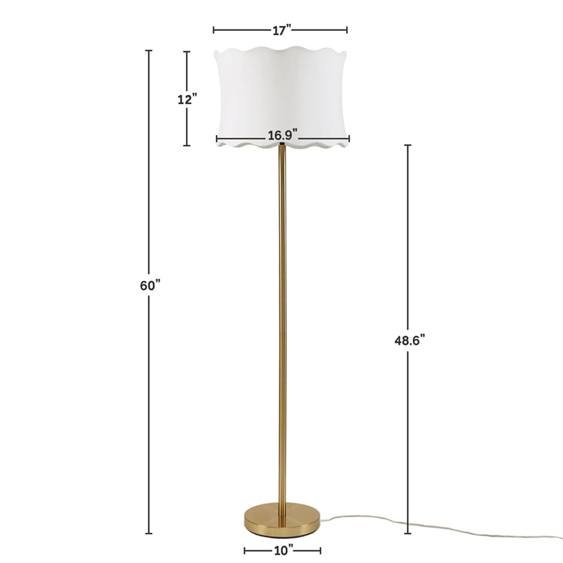 Olliix INK+IVY One Size Iron/Polyester Floor Lamps in White