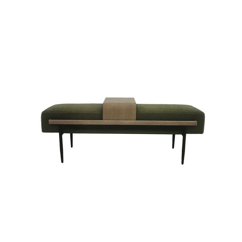 Olliix Chapel Hill One Size Plywood Ottoman in Green