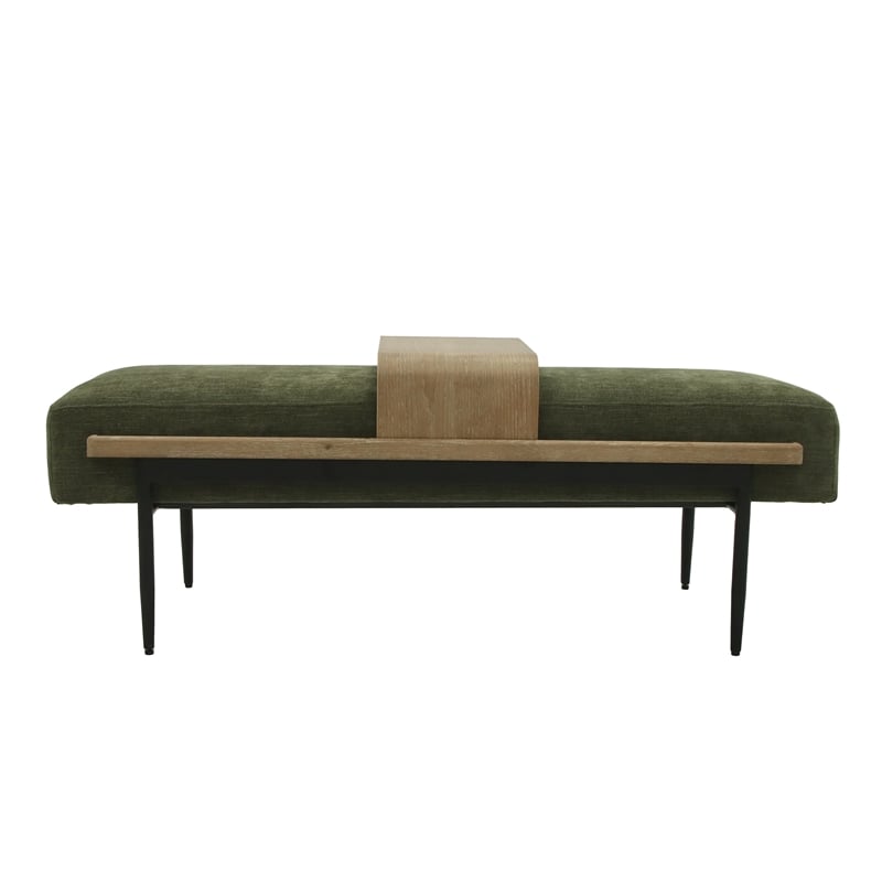 Olliix Chapel Hill One Size Plywood Ottoman in Green