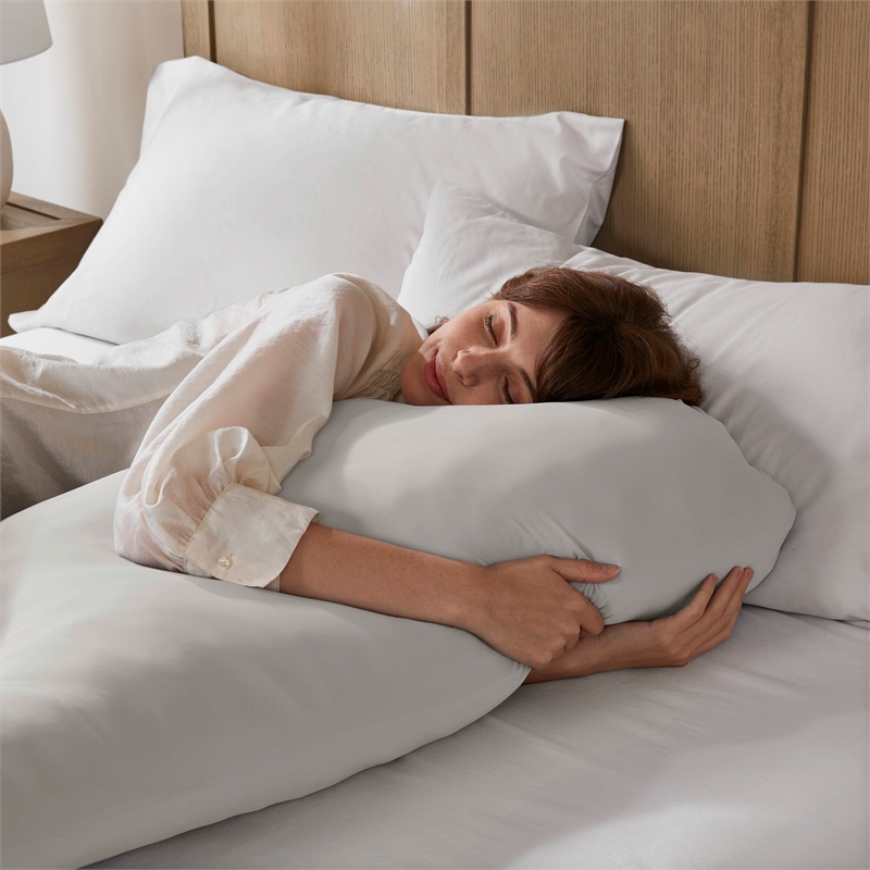 Olliix Madison Park 11.8 in Dia x 17.25 in H Nylon Spandex Cushion in Light Grey