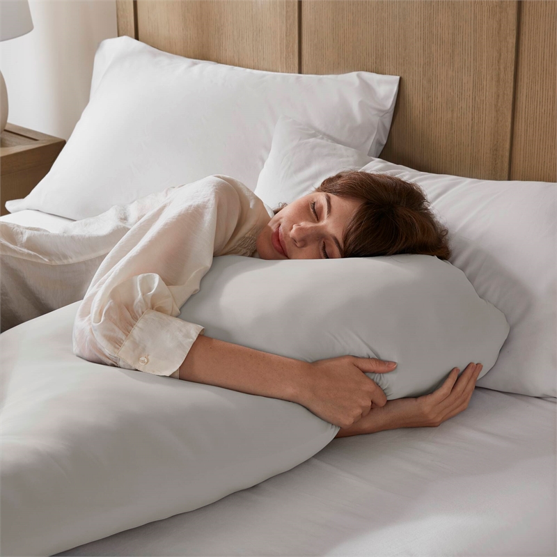 Olliix Madison Park 11.8 in Dia x 17.25 in H Nylon Spandex Cushion in Light Grey