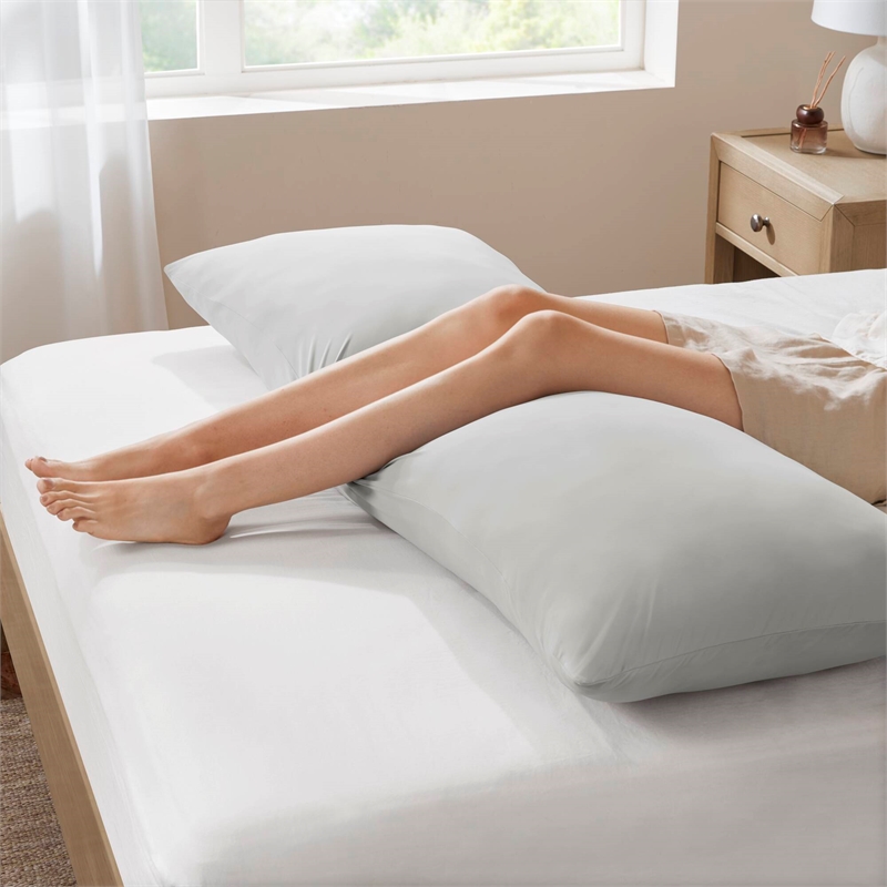 Olliix Madison Park 11.8 in Dia x 17.25 in H Nylon Spandex Cushion in Light Grey