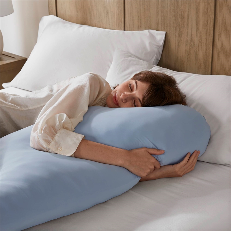 Olliix Madison Park 11.8 in Dia x 17.25 in H Nylon Spandex Cushion in Blue