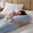 Olliix Madison Park 11.8 in Dia x 17.25 in H Nylon Spandex Cushion in Blue