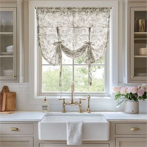 Olliix Madison Park 42x63&quot Polyester/Linen Valance in Charcoal