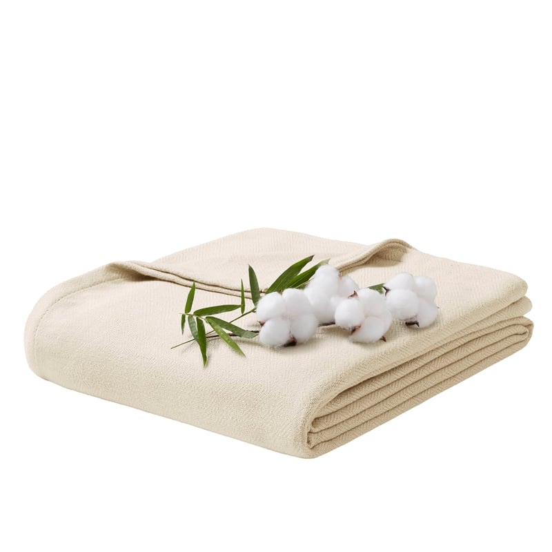 Olliix Madison Park Twin Rayon Blanket in Ivory