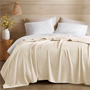 Olliix Madison Park Twin Rayon Blanket in Ivory