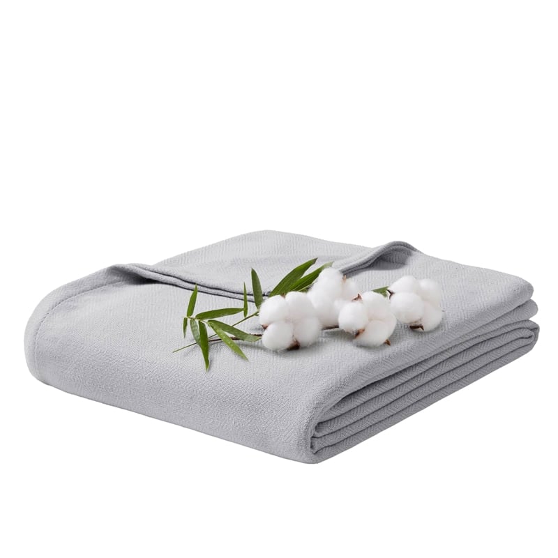 Olliix Madison Park Twin Rayon Blanket in Grey