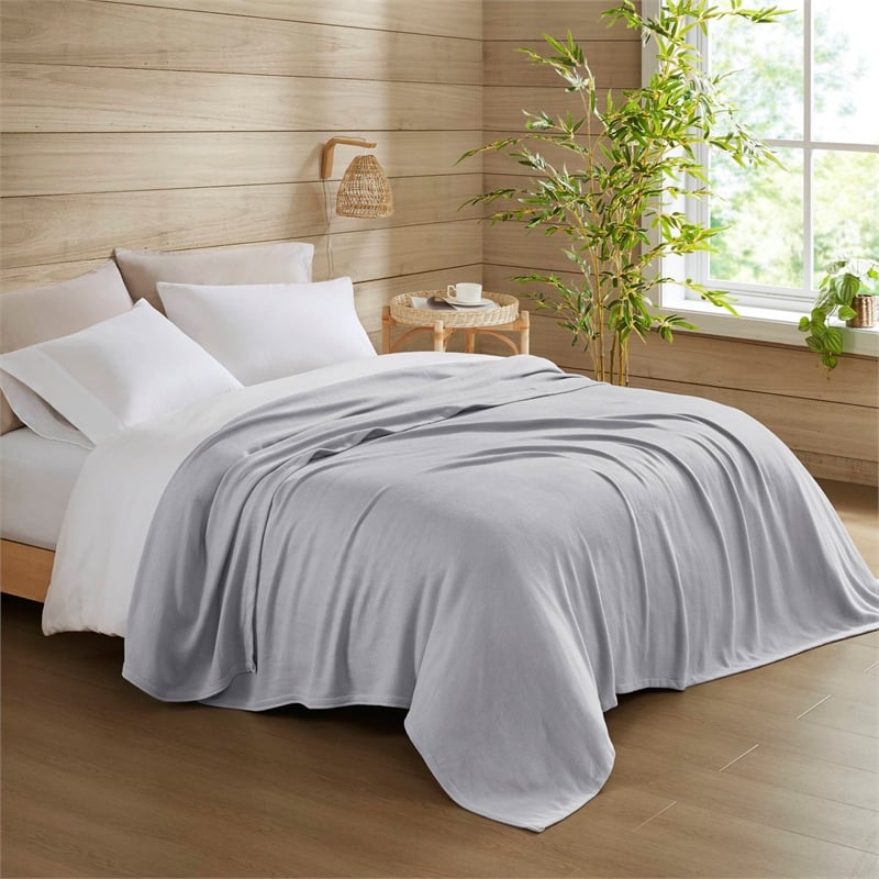 Olliix Madison Park Twin Rayon Blanket in Grey