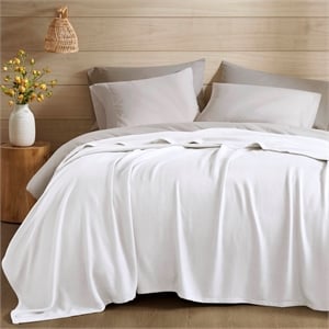 Olliix Madison Park Twin Rayon Blanket in White