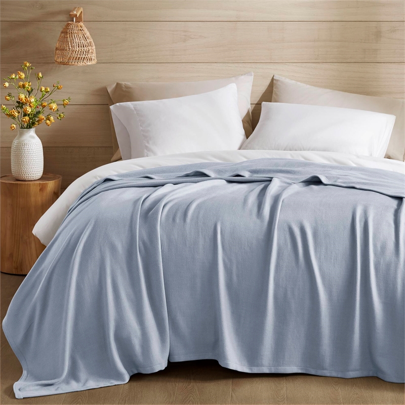 Olliix Madison Park Twin Rayon Blanket in Light Blue