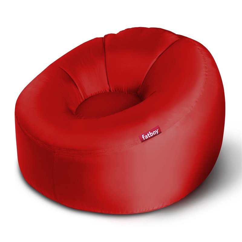 Fatboy Lamzac O Fabric Modern Inflatable Bean Bag Chair & Lounger in Red