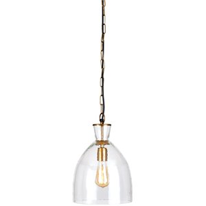 napa home & garden belle seeded glass and iron pendant in clear/brass