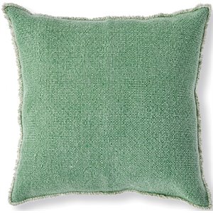 napa home & garden woven cotton/polyester fringed square euro pillow