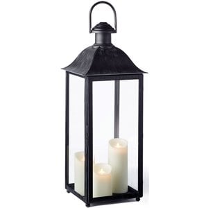 napa home & garden stainless steel/glass coach house lantern in washed black