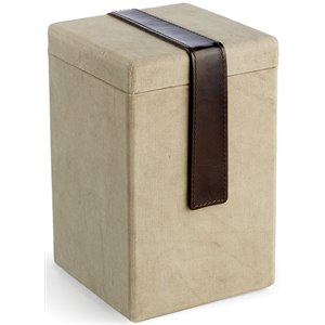 napa home & garden st. jacques tall storage box in antique gray/brown leather