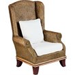 Padma's Plantation Bali Wicker / Rattan Wing Chair in Natural Antique