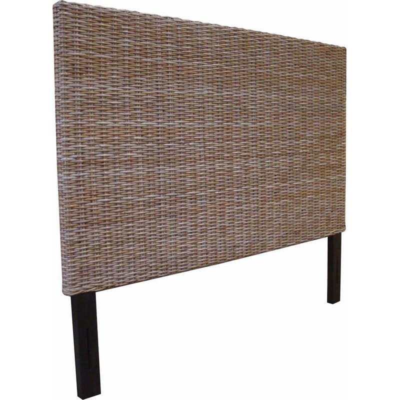 Padma's Plantation Wicker Weave King Headboard in Kubu Gray