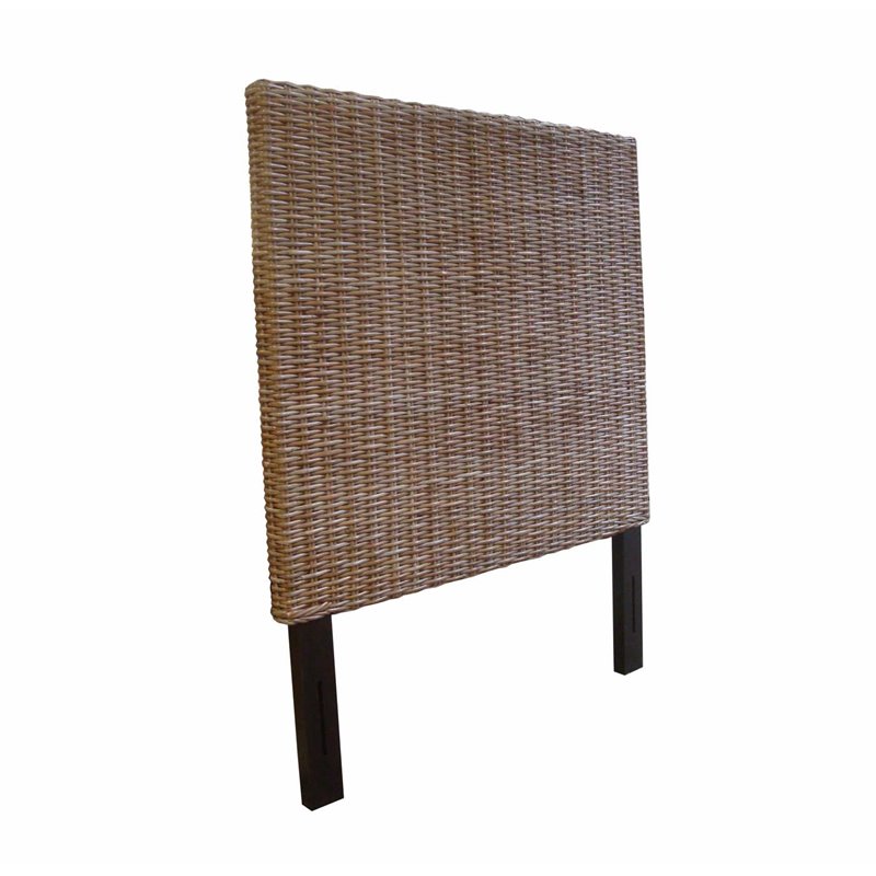 Padma's Plantation Wicker Weave Twin Headboard in Kubu Gray