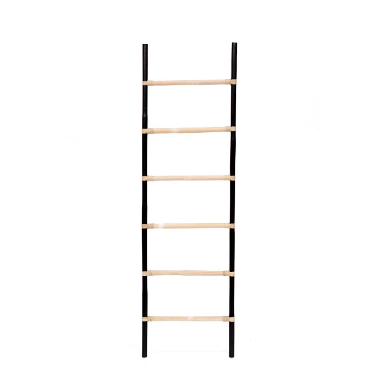 Padma's Plantation Rattan Ladder in Black & Natural