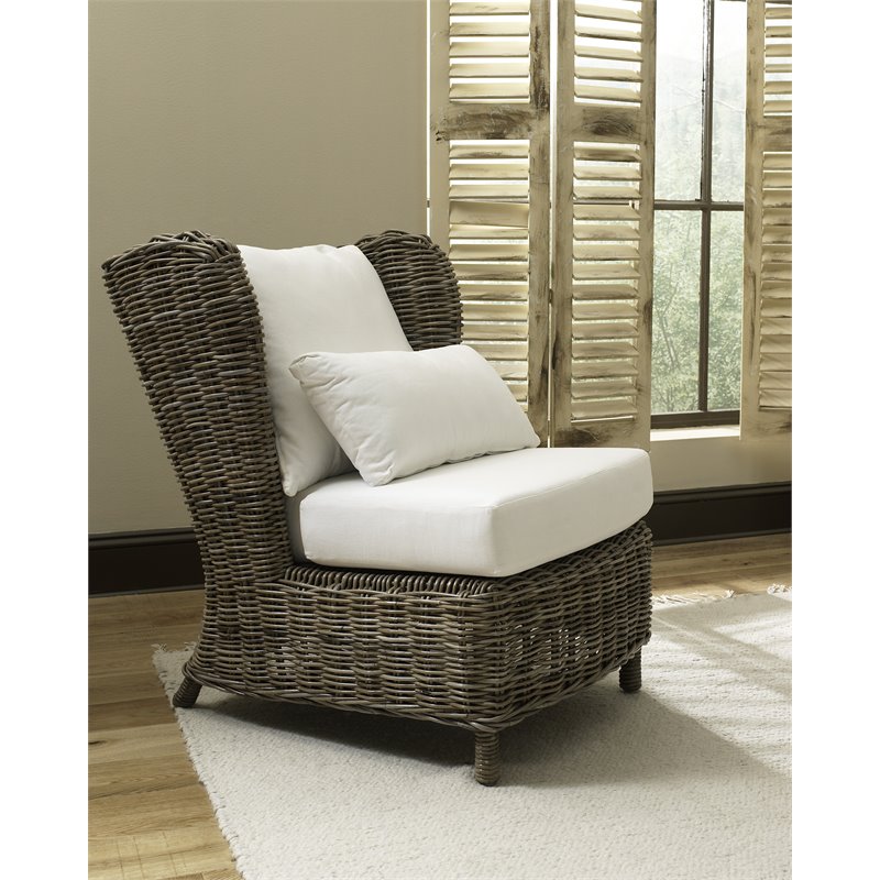 Padma's Plantation Majorca Wicker Lounge Chair in Kubu Gray