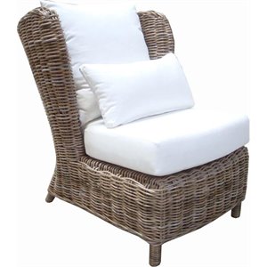 Padma's Plantation Majorca Wicker Lounge Chair in Kubu Gray
