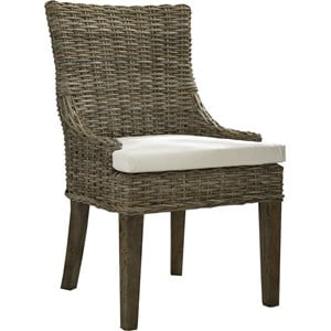 Padma's Plantation Alfresco Wicker 2 Pc. Dining Chair Set in Kubu Gray