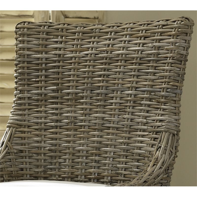 Padma's Plantation Alfresco Wicker 2 Pc. Dining Chair Set in Kubu Gray