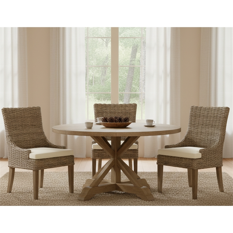 Padma's Plantation Alfresco Wicker 2 Pc. Dining Chair Set in Kubu Gray