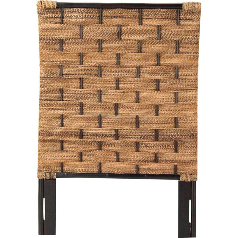Padma's Plantation Wood Queen Headboard in Natural Abaca Twist
