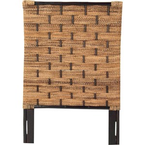 padma's plantation wood queen headboard in natural abaca twist
