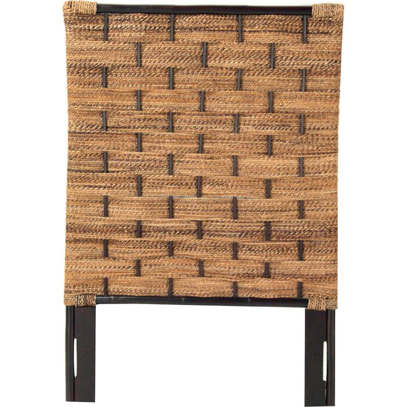 Padma's Plantation Wood Twin Headboard in Natural Abaca Twist