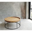 Padma's Plantation Berkeley Metal Coffee Table in Natural & Iron