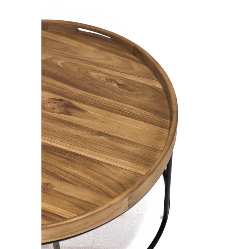 Padma's Plantation Berkeley Metal Coffee Table in Natural & Iron