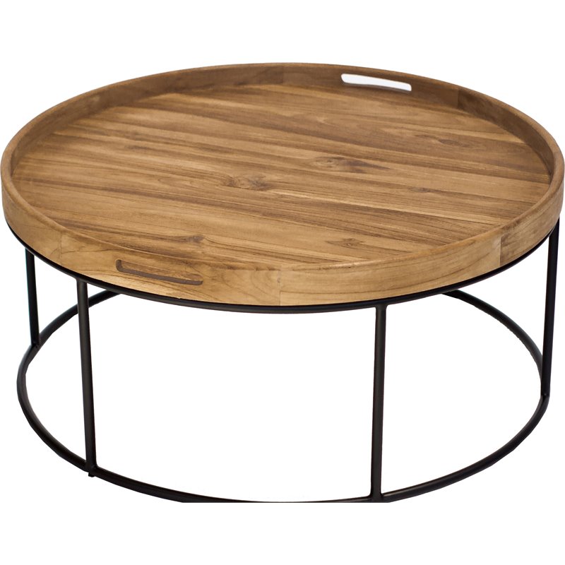 Padma's Plantation Berkeley Metal Coffee Table in Natural & Iron