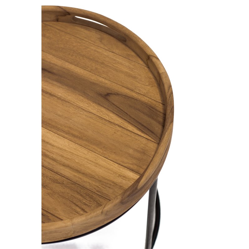Padma's Plantation Berkeley Metal End Table in Natural & Iron