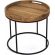 Padma's Plantation Berkeley Metal End Table in Natural & Iron