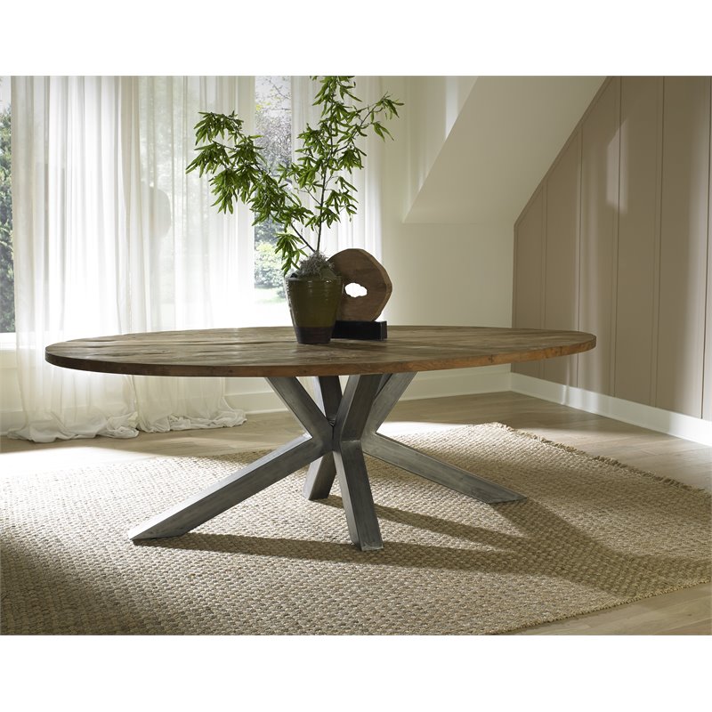 Padma's Plantation Bianca Wood Bianca Dining Table in Natural & Iron