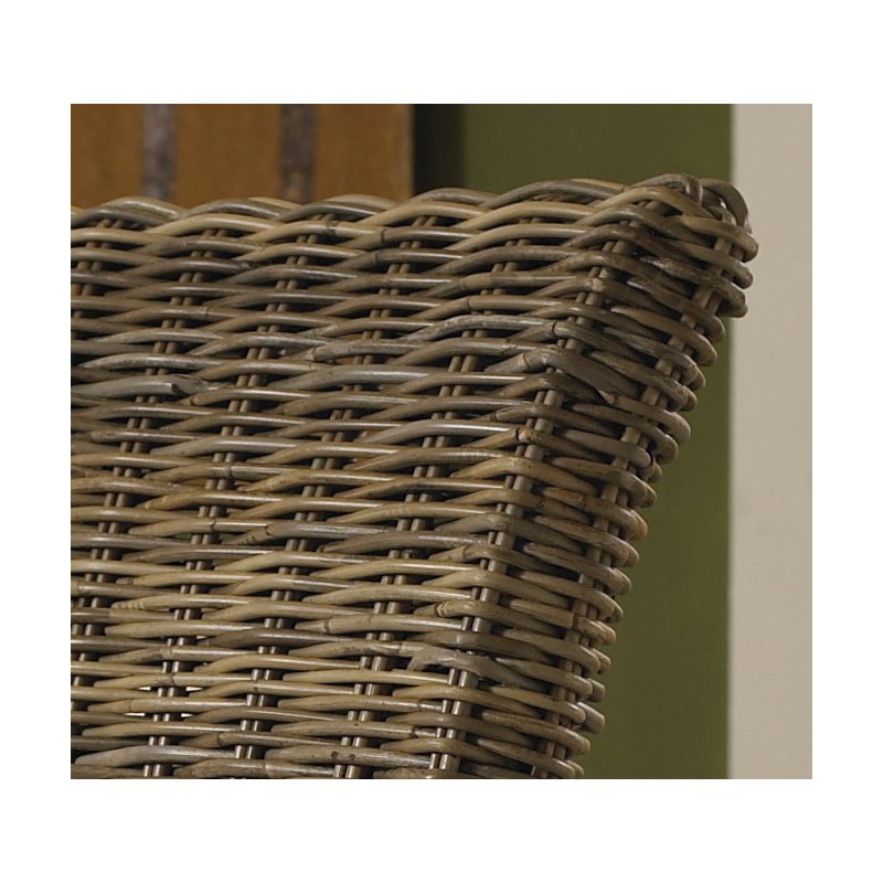 Padma's Plantation Boca Wicker Dining Armchair in Kubu Gray
