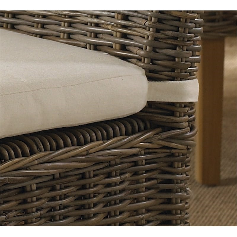 Padma's Plantation Boca Wicker Cushion Chair in Kubu Gray