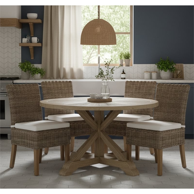 Padma's Plantation Boca Wicker Cushion Chair in Kubu Gray