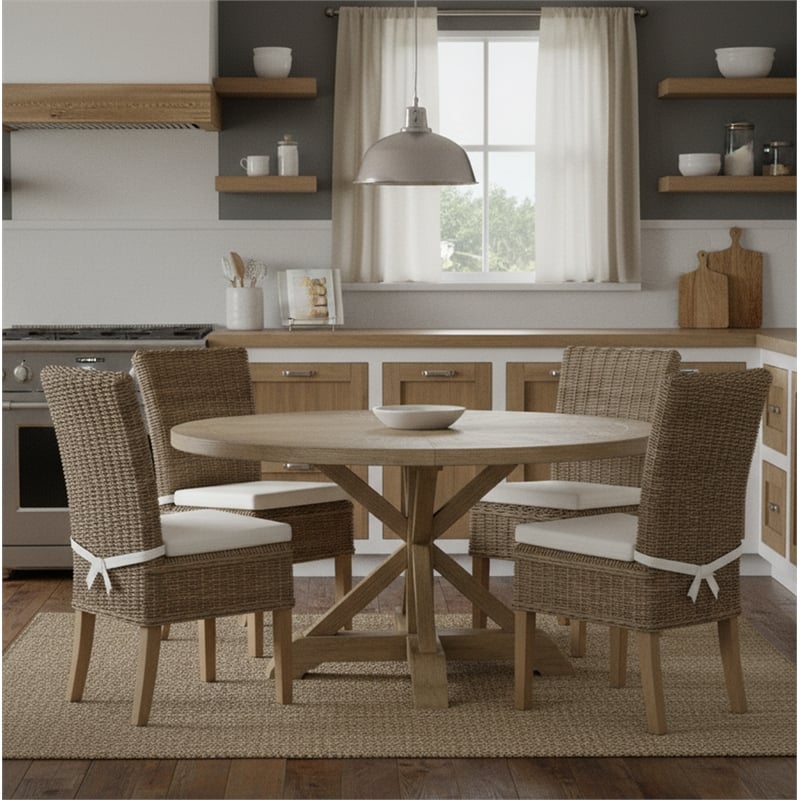 Padma's Plantation Boca Wicker Cushion Chair in Kubu Gray