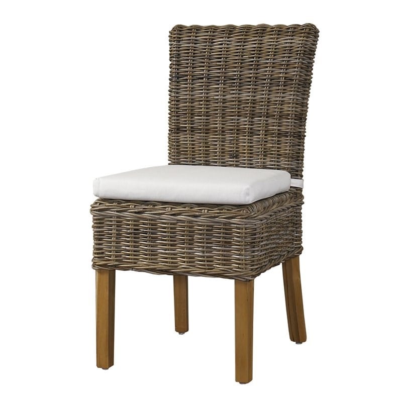 Padma's Plantation Boca Wicker Cushion Chair in Kubu Gray
